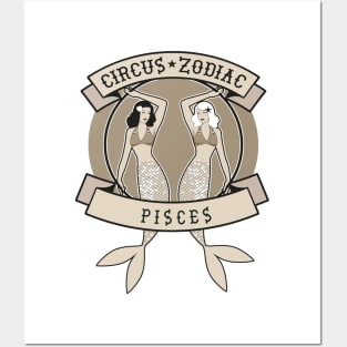 Zodiac Circus Emblem. Pisces Posters and Art